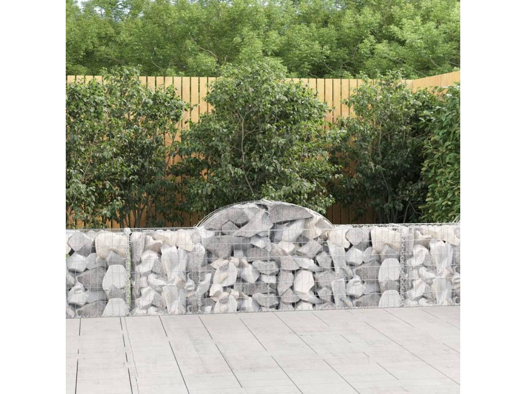 Arched gabion baskets 10 pcs 200x30x60-80 Galvanized iron AWSH72934