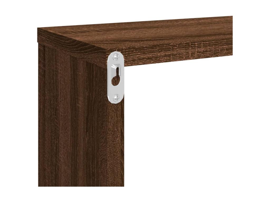 4-piece cubic wall shelves, brown oak, 80x15x26.5 cm, NRSD71401