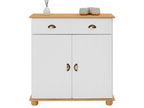 Zensova sideboard, chest of drawers, low storage unit with 1 drawer and 2 doors in solid pine, white and brown stained finish ODFV35448