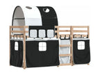 Bunk bed with white curtains / Zensova 90x200 cm solid pine wood ZCEO23028