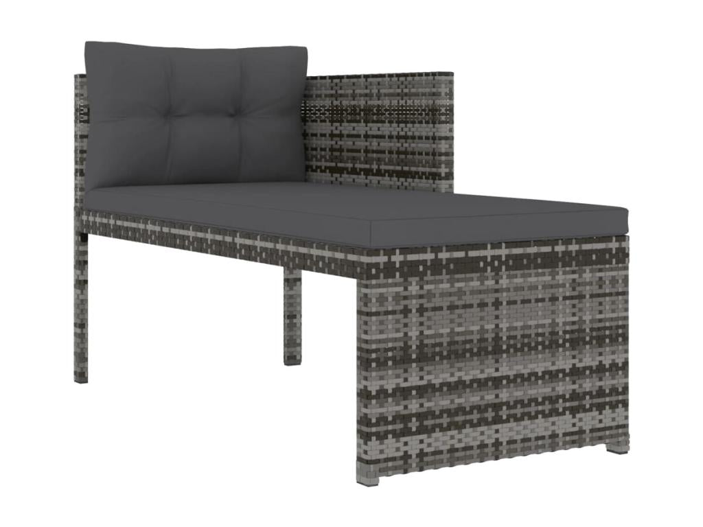 4-piece garden dining set with cushions, grey woven resin VLVW71486