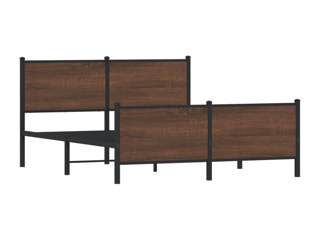 Metal bed frame with headboard and footboard 140x190 cm UKVC73202