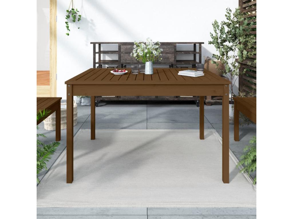 Honey brown garden table 121x82.5x76 cm solid pine wood DZEJ79702