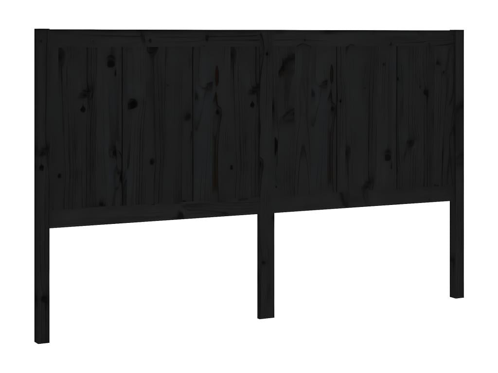Black Headboard 125.5x4x100 cm Solid Pine Wood MULP00006