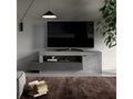 TV stand with 1 door and 1 drawer, Cement/Lead finish - Zensova LPXT59922