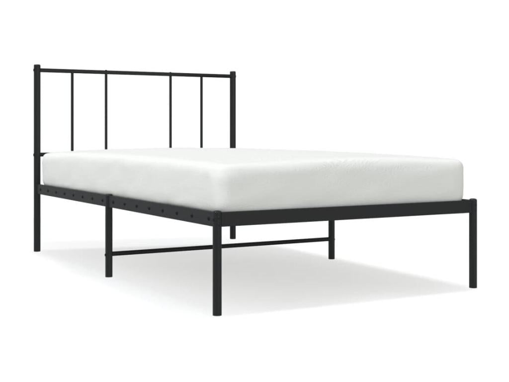 Metal bed frame with black headboard 100x190 KIXF26203