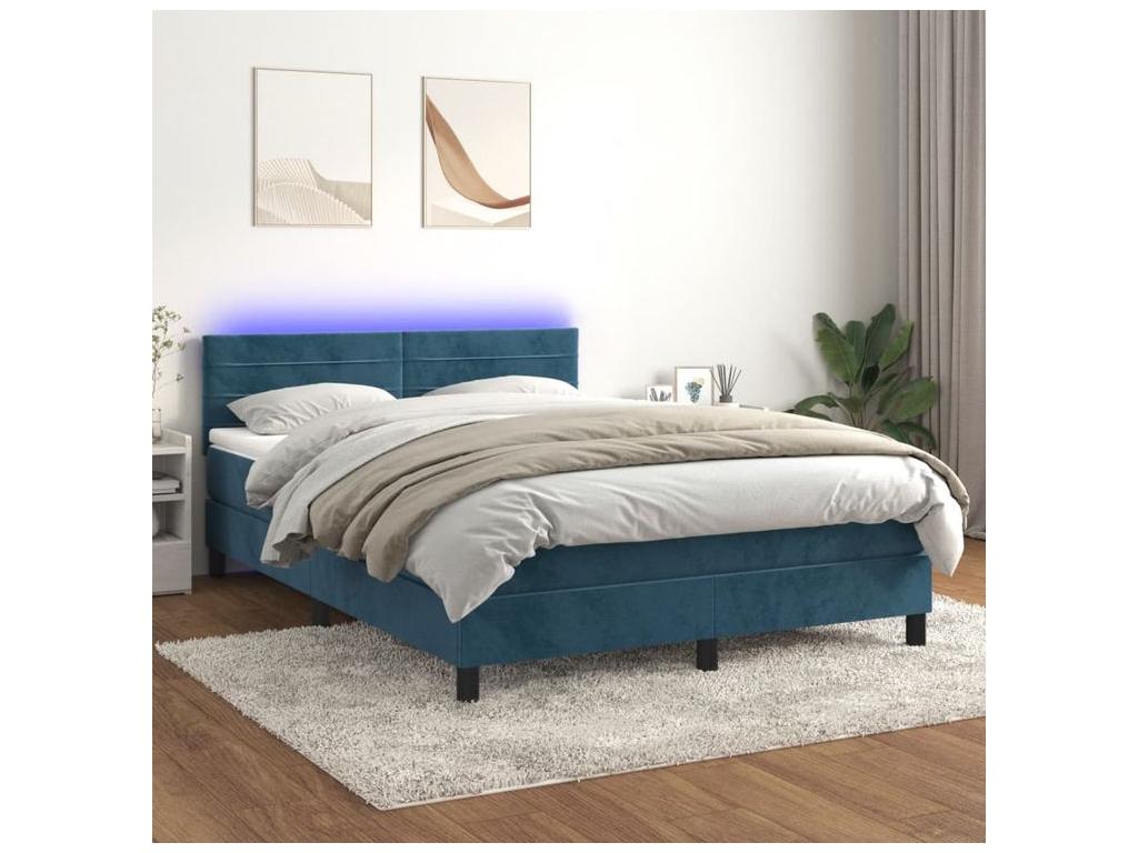 Bed base with LED mattress, dark blue, 140x200 GWAZ09447