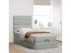 Zensova bed frame and light grey 90x200 cm velvet mattress CTXQ64949