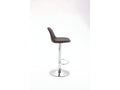 Set of 2 Bar Stools - Fabric / Chrome Metal - Dark Grey - Elariva SJLC80865