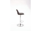 Set of 2 Bar Stools - Fabric / Chrome Metal - Dark Grey - Elariva SJLC80865