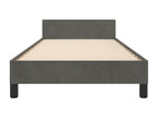 Bed frame with headboard, dark grey, 90x200 cm, velvet, UIWP03186