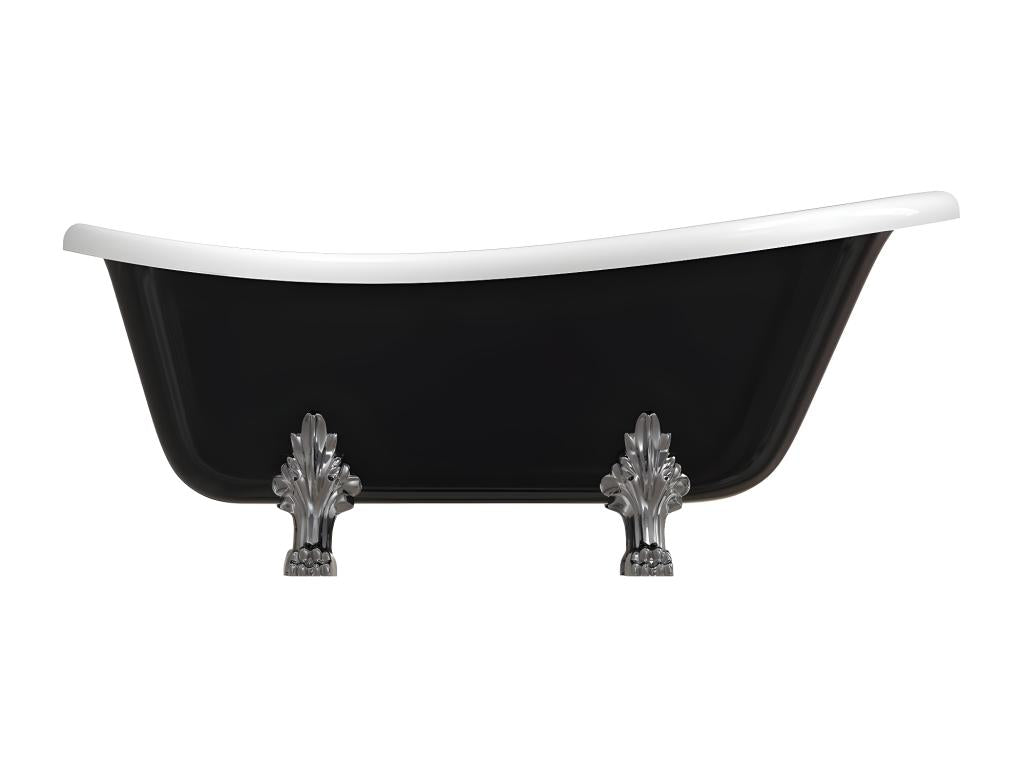 Freestanding bathtub M 157x77 CM, white/black, glossy finish DHES37196