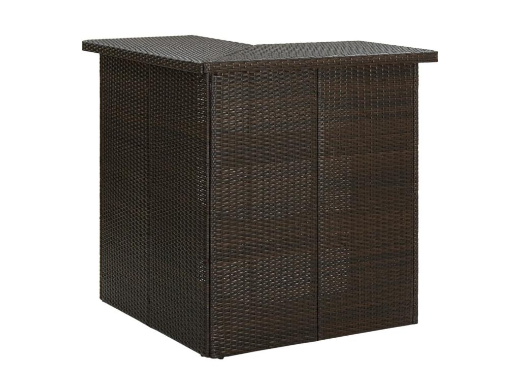 4-piece garden bar set and cushions, brown woven resin, ANEB25111