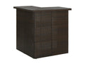 4-piece garden bar set and cushions, brown woven resin, ANEB25111