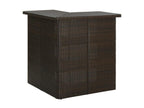 4-piece garden bar set and cushions, brown woven resin, ANEB25111