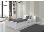 Zensova ORLY91665 White Pine Wood Children's Bed 90x200 with 2 Storage Drawers