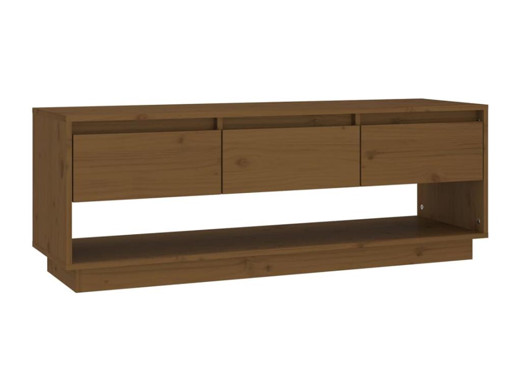 Honey Brown TV Stand 110.5x34x40 cm Solid Pine Wood EHRD40602