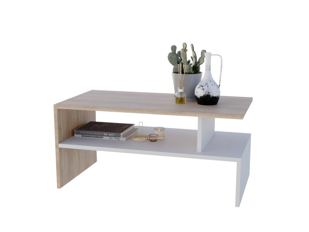 Zensova 93 Coffee Table, Zensova Oak/White RFQU73974