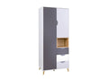 Zensova 101 Zensova oak cabinet - White - Zensova - Gray 190x80x55cm Number of shelves 4 TUFT00533