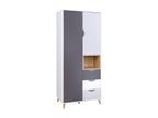 Zensova 101 Zensova oak cabinet - White - Zensova - Gray 190x80x55cm Number of shelves 4 TUFT00533