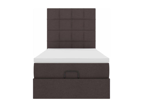Ottoman bed frame with dark brown mattress 90x200 cm fabric OYDZ03480