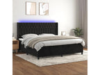 Upholstered bed base with mattress and LED lighting, black, 200x200 cm, velvet, VXEH72282
