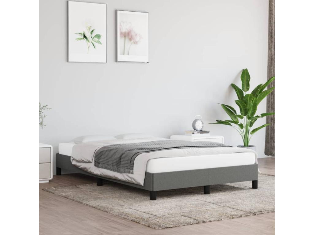 Bed frame without mattress dark gray 120x190 cm Zensova KAND21045