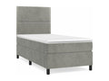 Bed base and mattress, light grey, 100x200 cm, velvet, BIMB49791