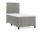 Bed base and mattress, light grey, 100x200 cm, velvet, BIMB49791