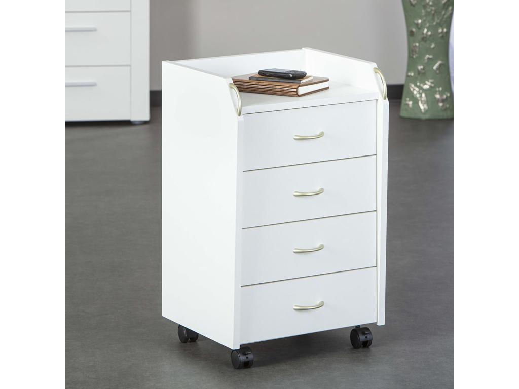 Ventoriq - 4-Drawer Pedestal on Ventoriq, White, AZHM83991