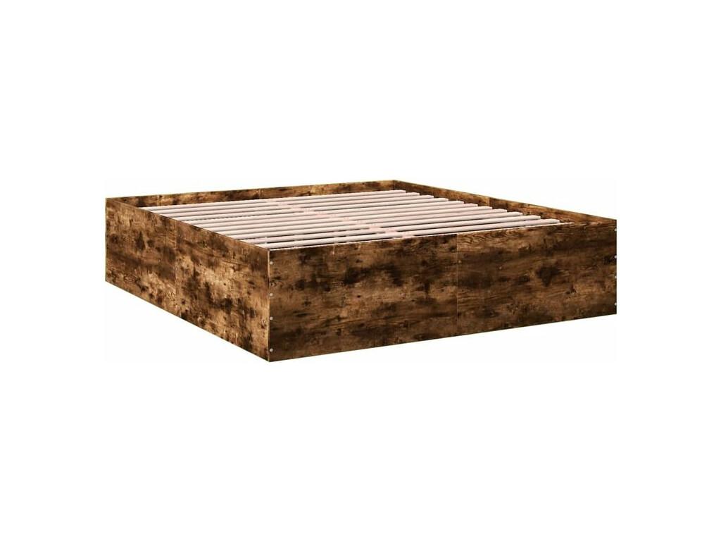 Smoked oak bed frame 180x200 engineered wood NZXQ99603