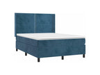 Bed base and mattress, Dark Blue 140x200 Velvet HMKR95294