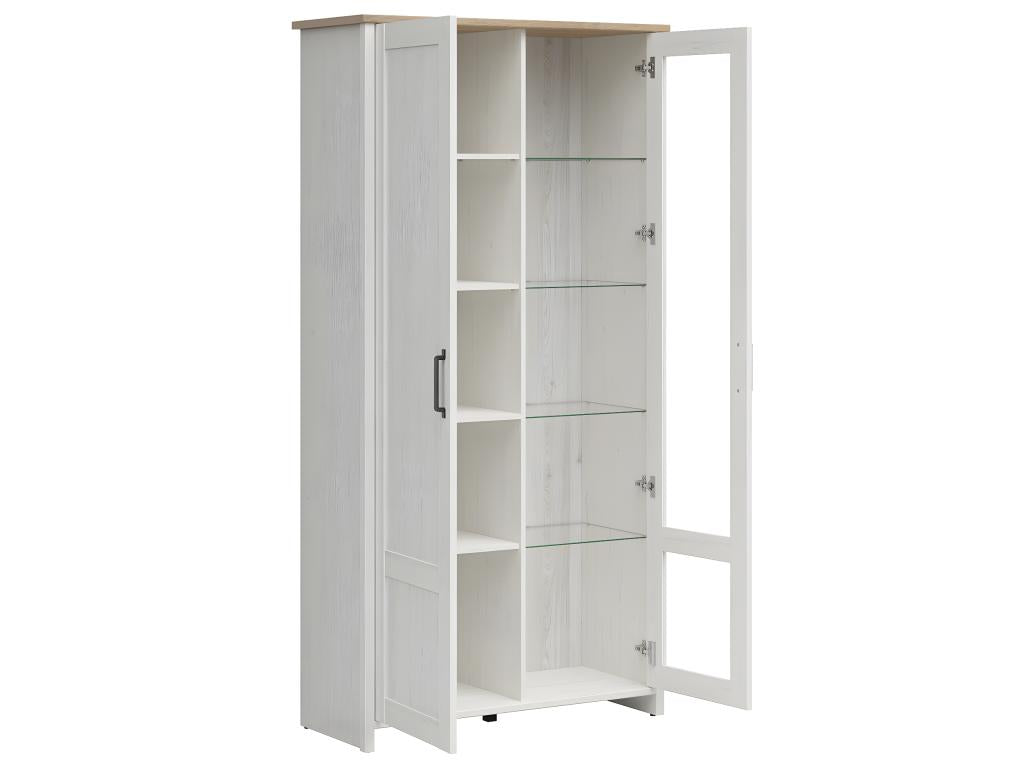 Zensova 2-Door White and Wood Sideboard TNEU36848