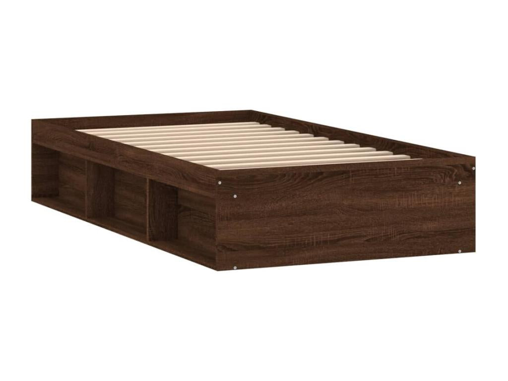 Bed frame without mattress brown oak 90x190 cm GMMO42725