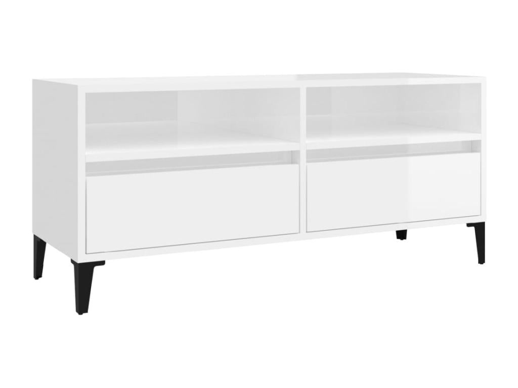 High-gloss white TV stand 100x34.5x44.5 cm Zensovaing¨¦nierie OJDK84879