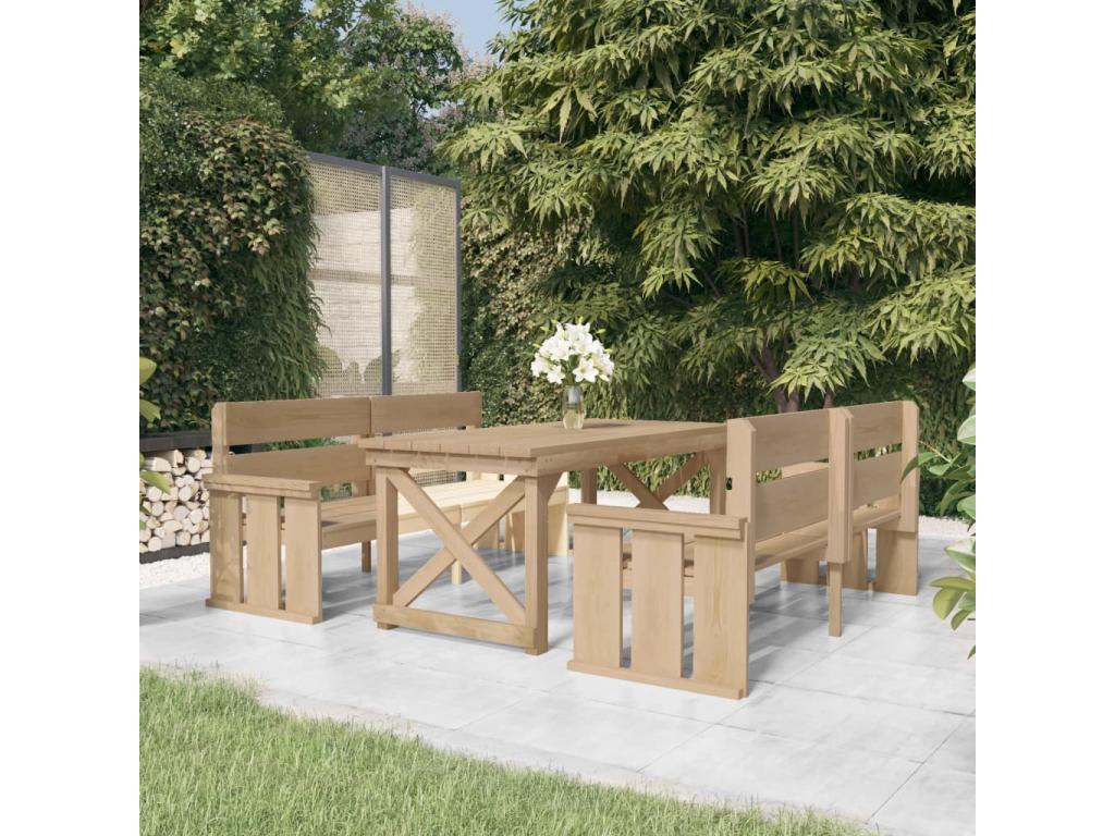 3-piece garden dining room furniture set, impregnated pine wood MVLQ97417