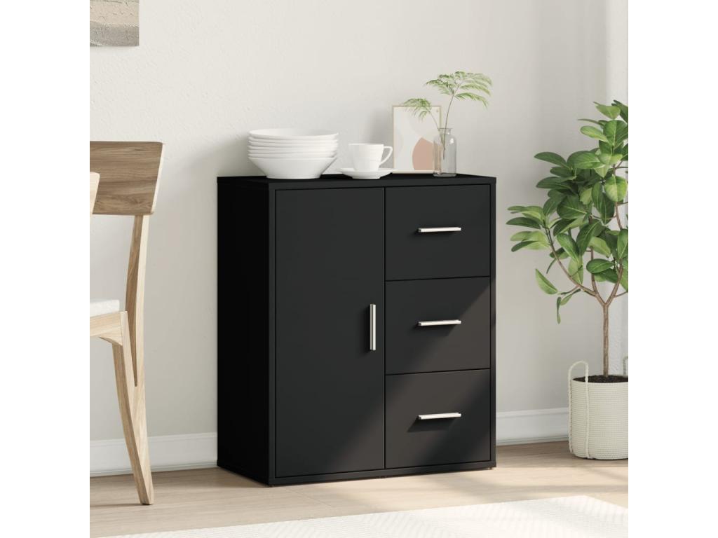 Black sideboard 60x31x70 cm engineered wood ZRZH56565