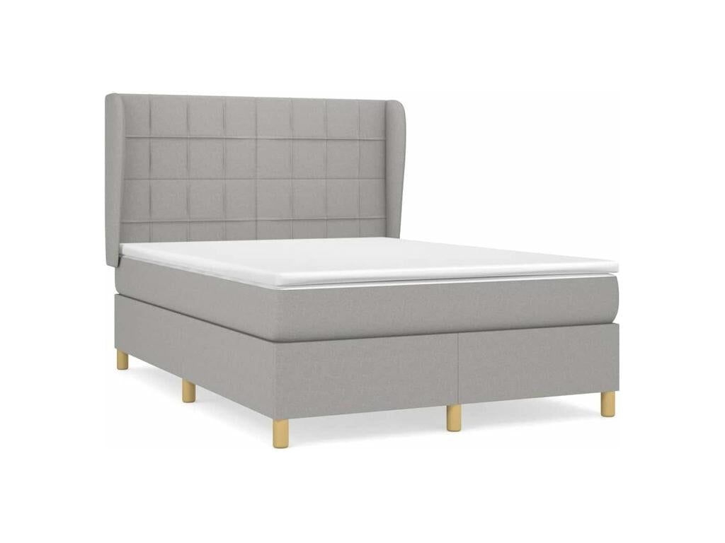 Zensova bed with mattress, light grey, 140x200 cm, Zensova OVML29726