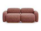 Modular 3-seater sofa in chenille fabric - muted pink - Elariva PHOU92803