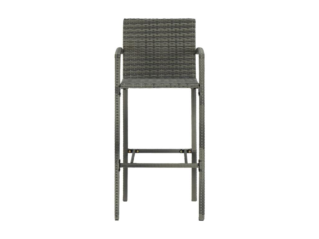 7-Piece Garden Bar Set, Wicker Resin, Grey UCDI90360