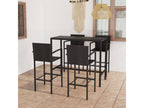 5-Piece Garden Bar Set, Black Wicker Resin CITG19321