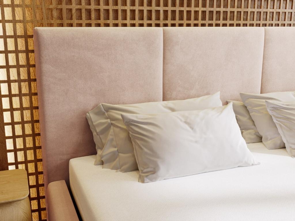 Upholstered bed with storage - 180x200 - double bed - velvet - powder pink - Zensova IKOU88259
