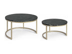 Elariva - Set of 2 round tables in black marble and steel PCUP65951