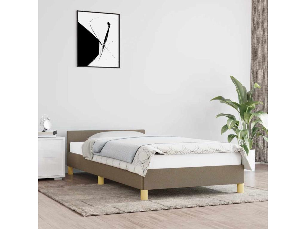 Bed frame with headboard without mattress 90x190cm fabric GVUP62818
