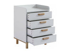Natural white chest of drawers with pine frame, 50cm diameter x 68.5cm high, UOMJ31460