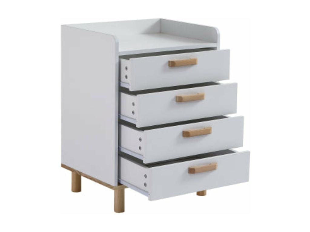Natural white chest of drawers with pine frame, 50cm diameter x 68.5cm high, UOMJ31460