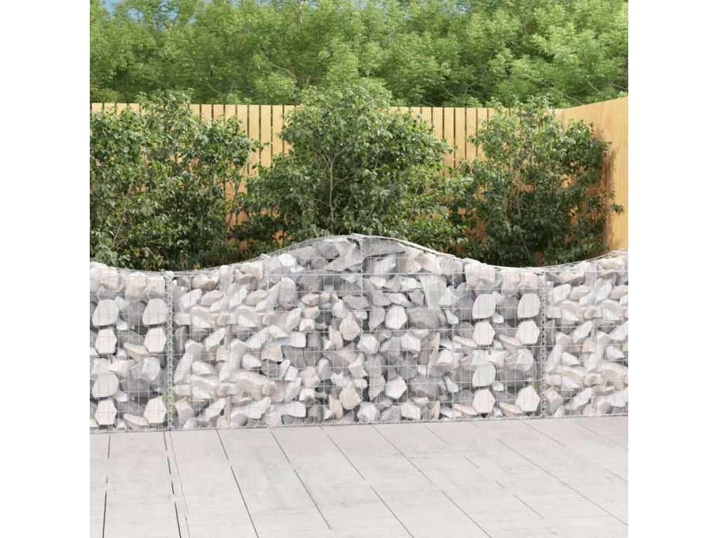Arched gabion baskets, 11 pcs, 200x30x80-100, galvanized iron, FDOA85220