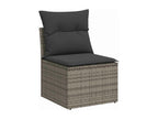7-piece garden furniture set with cushions, grey woven resin VAPP21750