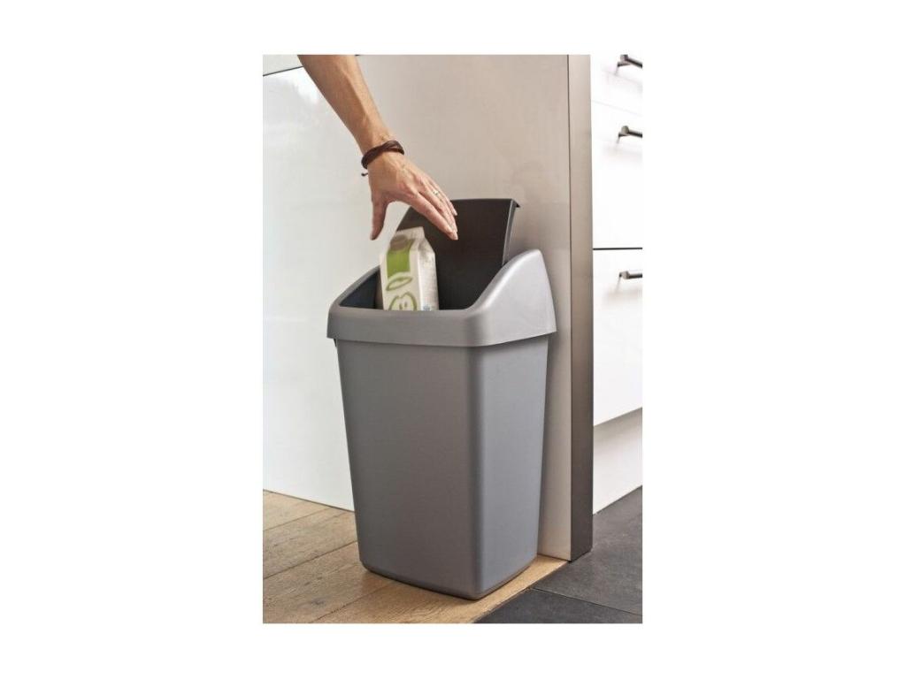 Zensova 25-litre grey bin with swing lid ZKNB69813