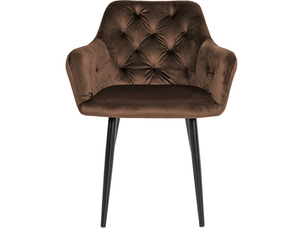 Dining chair - Velvet / Metal - Brown - Zensova BHEF31261